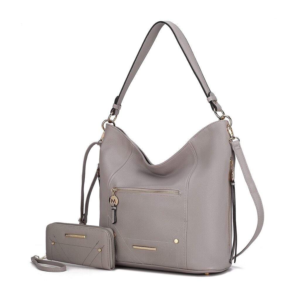 5628 Hobo Bag & Wristlet Wallet , Vegan Leather Shoulder bag Top Handle